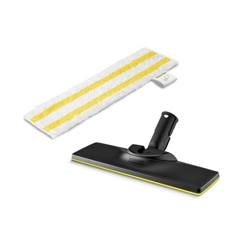 Kärcher Floor Nozzle Set + Easyfix Microfibre Cloth Compatible with Kärcher SC Steam Cleaners - for Floors, Suitable for All Types of Surfaces, Machine Washable Cloth