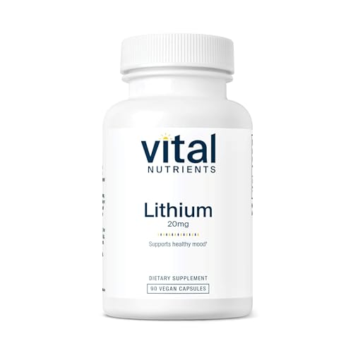 Vital Nutrients Lithium Orotate 20mg | Vegan Lithium Supplements for Memory, State of Mind, and Behavioral Health* | Gluten, Dairy, Soy Free | 90 Capsules