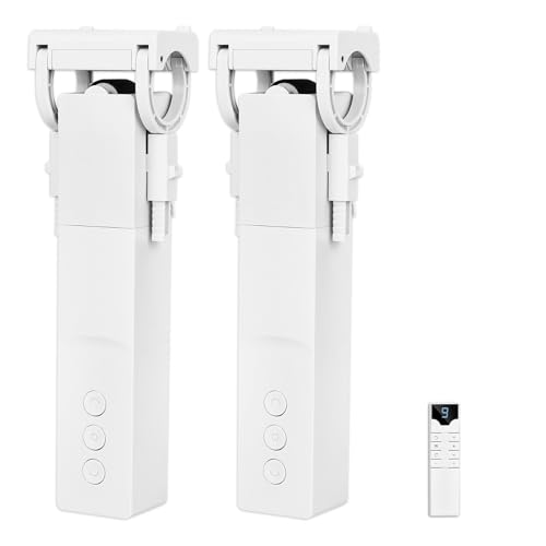 Keego Automatic Curtain Opener and Closer Smart Curtain Opener with Solar Panel,Remote Control App/Timer, High-Performance Motor,Work Compatible with Alexa, Google Home,HomeKit (white-2pc)