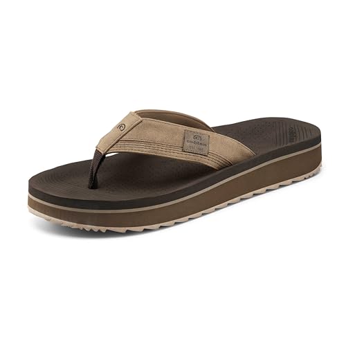 Cobian Men's Sandal Roca Rise Flip Flop, Tan, 12