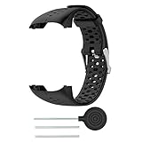 HUABAO Watch Strap Compatible with Polar M400 / M430,Adjustable Silicone Sports Strap Replacement Band for Polar M400 / M430 Smart Watch (Black+White)