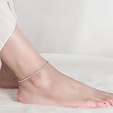 Dankadi 925 Sterling Silver Anklets Bracelet Women/Men Waterproof Simple Durable Chopin Chain/Cuban Link/Figaro/Box/Twist Rope Chain For Beach Foot Jewelry Gift (3MM Twist Rope Chain, 30cm)