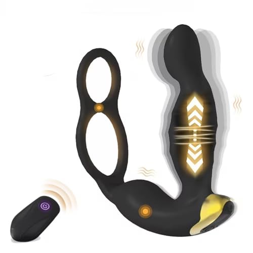 Silicone Material with Different Modes 6.0 inches Black Relaxation Tools Kit Decrease Tension for Male, Rechargeable Waterproof Cordless Body Prostrate Vibratorr for Men to Relax G3TK2