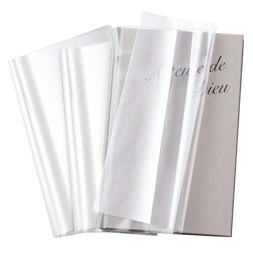 ReliThick 100 Pack Adjustable Clear Book Covers Fits Books with 9.25 x 15 Inches, Plastic Waterproof Sleeve for Textbooks Paperbacks, with Self Adhesive Closure, Against Dust, Wear Book Protector