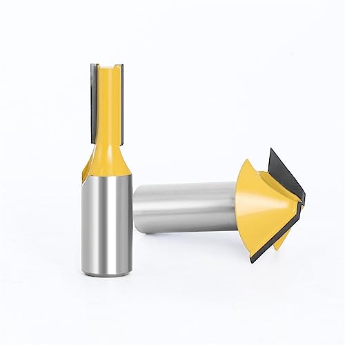 Wingxaoyy 2pcs 12mm 1/2 Carbide Tenon Cutting Bits Knife Flat-Bottomed V Shape Milling Cutters Router Bit for Wood Door Window(12.7mm Shank)