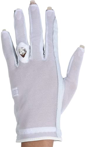 Lady Classic Solar Nail and Ring Glove, White, Large, Left Hand