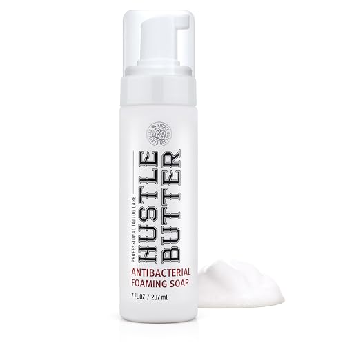 Hustle Bubbles Tattoo Aftercare Tattoo Soap Antibacterial Soap To Clean New Tattoos & Piercings Essential Tattoo Supplies 7oz