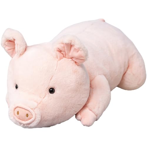 Fawowe Weighted Stuffed Animals, 3.3lbs Weighted Pig Stuffed Animal Cute Pig Plush Animals Hugging Pillow Toy Gifts for Adults and Kids, 19.6 inch