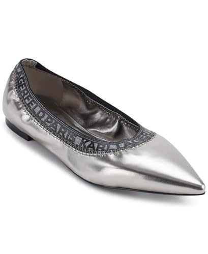 Karl Lagerfeld Paris Women's Vinette Everyday Ballet Flat Sandal, Pewter, 8