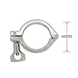 QiiMii Stainless Steel 304 Heavy Duty Tri Clamp Clover Single Pin with Wing Nut for Ferrule TC 2 inch 10 pack