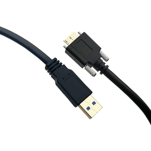 Seadream 10Feet USB 3.0 A Type Cable Male to Micro-USB 3.0 B Male with Dual Screw Locking for Hard Disk Mobile Phone Camera