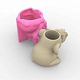 Grainrain Elephant Animal Concrete Flower Pot Molds Succulent Planter Vase Cactus Silicone Molds Candle Pen Holder Mold Epoxy Resin Cement Clay Mould (C170)