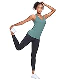 TELALEO 5 Pack Workout Tank Tops for Women, Athletic Racerback Sports Tank Top, Loose Sleeveless Dry Fit Shirts Black/Grey/White/Green/Blue M