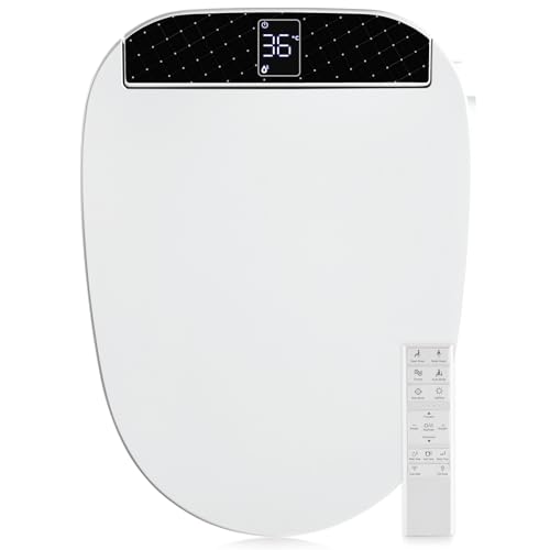 Combier CMA210S-BX Bidet Toilet Seat With Auto Open&Close, Turbo Wash, Wireless Remote, The heated Toilet Seat Have Adjustable Heated Seat, Warm Water, Air Dryer & Multiple Spray Modes(Elongated)