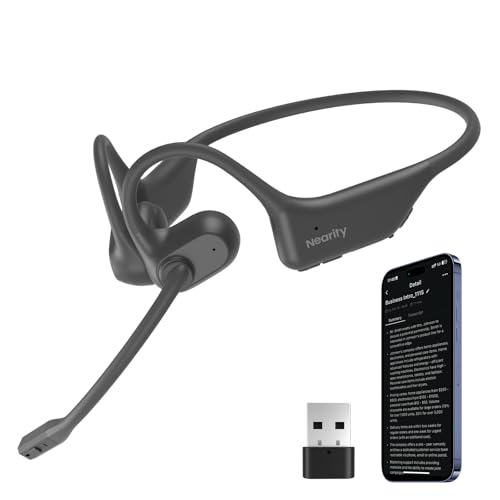 Nearity MemPod Pro 2S ChatGPT Powered Recording Headset - Record, Transcribe, Summarize,Type-A USB Dongle, Support 10 Languages, App Control, Audio Recorder for Lectures, Meetings, Calls