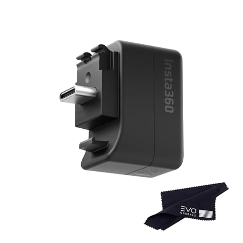 insta360 X5 Mic Adapter, External Microphone Adapter X5 Camera,Type-C and 3.5mm Audio Ports Support Charging While Recording