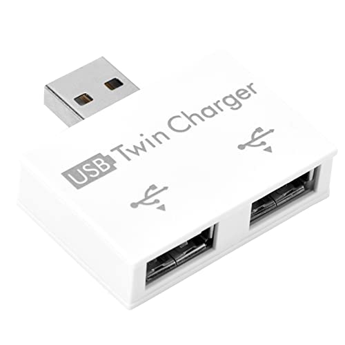 Mtlavishness Hub Usb2. 0 Male to 2 Port USB Splitter Adapter Converter Concentrator White (White)