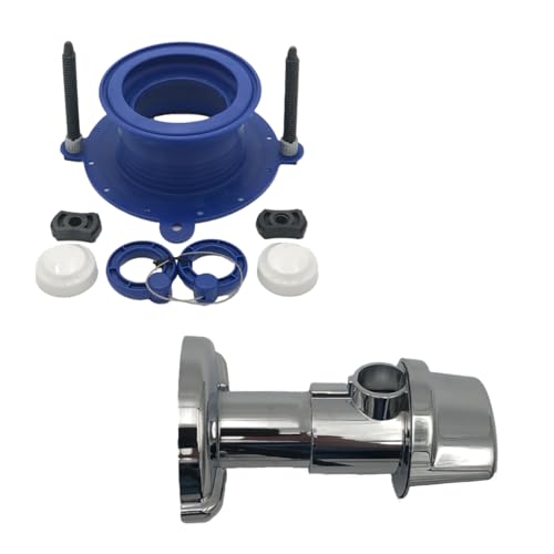 Toilet Wax Ring Replacement Kit. Toilet repair kit, No Stacking Wax Seals. W/Bathroom Decor Escutcheon Plate, Cover for Toilet Fill Valve Angled Water Shut Off. (200DS/CH, Regular, 2, OND-TAPCAP-2)