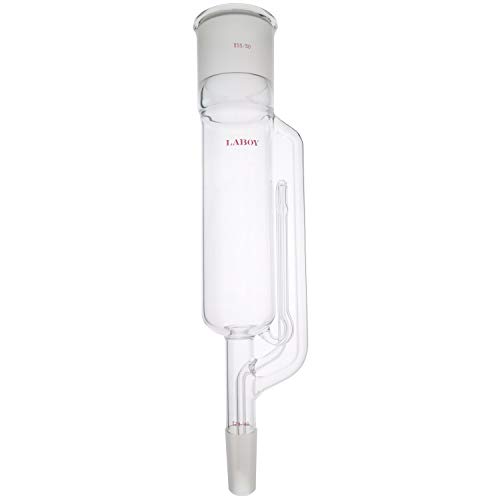 Laboy Glass Soxhlet Extractor Tube 55/50 Top Joint 24/40 Bottom with Siphon Tube Joint Apparatus Fat Extraction Body Organic Chemistry Essential Oil Extractor Lab Glassware