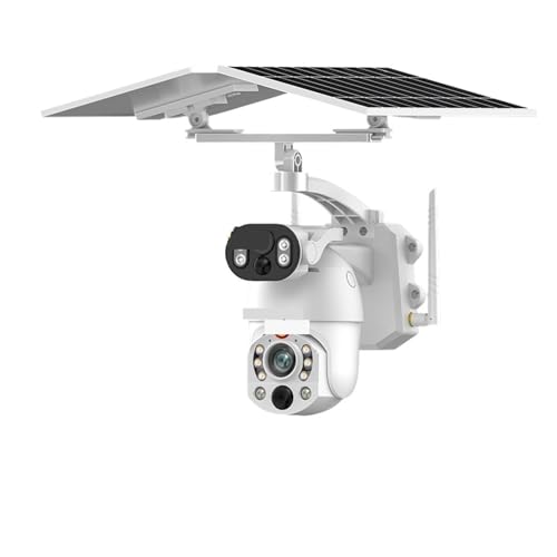 JUCFRDNJ 4K 50X Optical Zoom Dual Screen Security Solar Camera 4G Outdoor Surveillance WiFi PTZ Motion Detection Tracking IP Cam(10MP WiFi Camera 64G)