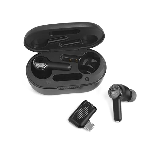 JBL Quantum TWS - True Wireless Noise Cancelling Gaming Earbuds, Fast Pair Dual Source, 6 beamforming mics, IPX4 Water Resistant, Up to 8hrs Playtime with 16hr of Backup in The case (Black)