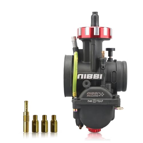 NIBBI PWK 40mm Carburetor with Three Main Jets and One Pilot Jet of Performance Racing Carburetor for Replace Keihin or mikuni Carburetors