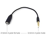 ELNONE 1.5M/5 Feet 2.5mm AV Cable to 3 RCA Aux Jack, 3.5mm to 2.5mm Adapter for Smartphones, MP3, Tablets, Speakers, Home Theater (with Conversion Line)