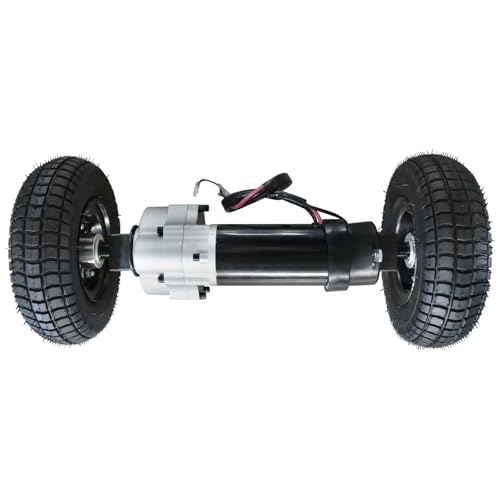 24V 180W Brush Motor Transaxle and 9x3.50-4 Go Kart Wheels for Mini Mobility Scooter Ebike Wheelchair Trolley Electric ATV UTV Drift Trike Golf Cart Quad Buggy Dune Moped Lawn Mower 4 Wheeler Tricycle