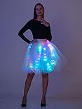 LED Tulle Skirt – Womens Multicolored LED Tutu Light Up Skirt for Rave, Festival, Party