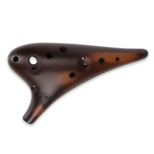 OcarinaWind "Forest Whisper" 12 Hole Ocarina Classic Straw Fire Masterpiece Collectible, Alto C Ceramic Ocarina - Highly Recommended by Shop Owner