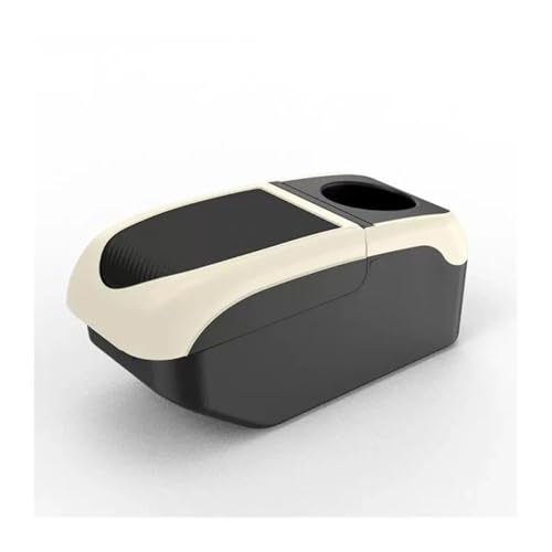 XOGCQBNI Compatible for Sagitar Jetta Golf 6 Golf 5 Mk6 MK5 Armrest Box Arm Elbow Rest Center Console Storage Case with Cup Holder USB Port(Black Beige Color)