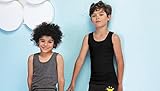 Brix Boys Undershirt Tank Top - Tagless 100% Cotton Super Soft 4 Pack Novelty. (Black 4 Pack, 11-13 Years)