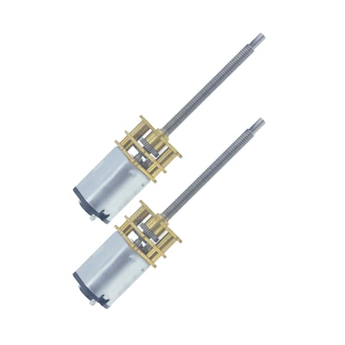 2Pcs DC 12V 3000RPM M3 x 34mm 3-12V 20-3000RPM N20 Motor with Lead Screw for Engineering, Gear Motor with Threaded Rod (12-3000)