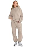 AUTOMET Sweatsuits Women 2 Piece Outfit Lounge Two Piece Sets Fall Fashion 2025 Tracksuits Oversized Sweatshirt and Sweatpants Casual Teen Girls Clothing CoffeeGrey M