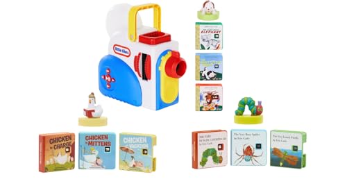 Little-Tikes Story Dream Machine Bundle with Starter Set, Eric Carle Story Collection, and Cluck Cluck Storytime Books – Interactive Projector for Kids Ages 3+ Dream, Play, and Learn