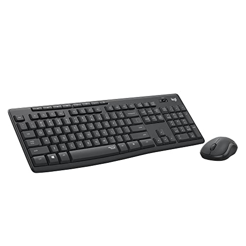 Logitech MK295 Wireless Mouse & Keyboard Combo, Full Numpad, Advanced Optical Tracking, Lag-Free Wireless, - Graphite (Renewed)