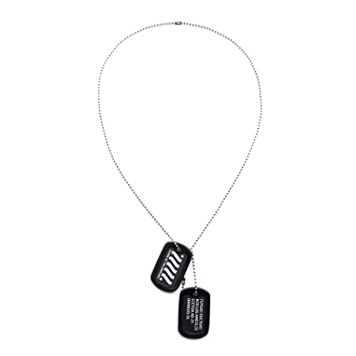 Fabric of the Universe Stainless Steel Padlock Pendant Necklace (Black CSRT-01 Dog Tag)