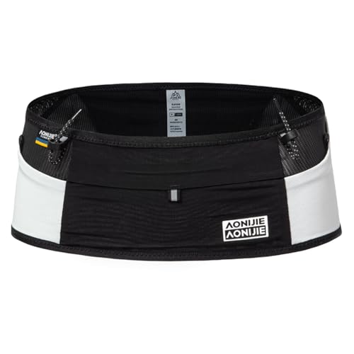 AONIJIE Sports Waist Pack for Women Men, Elastic Adjustable Running Waist Belt, Phone Waist Bag for Jogger Runner (White,Large)