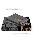 ZIRANSHU Lover Duvet Cover Set - King Size, Advanced Gray & Black Couple Bedding 3D Digital Printed Duvet Cover King and Queen Bedding Sets Valentine's Day Presents (1 Duvet Cover + 2 Pillowcase)