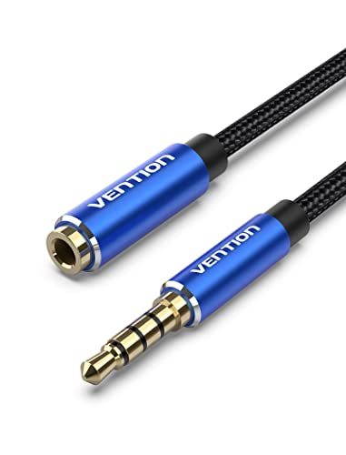 VENTION Headphone Extension Cable, 1 Meter, Blue, Male to Female, AUX, Compatible with Laptop, PC