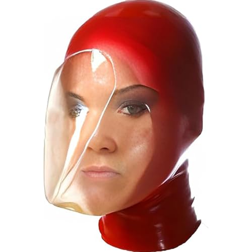 AIYOUWAI Latex Party Hood Seamless Breath Control Breath Play Rubber Mask Cosplay Costume Headwear Fetish BDSM(Size:XL-70CM)