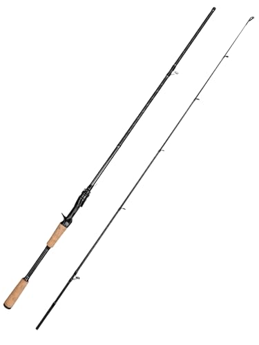 Jenseits 7'0" Casting Rod – 2-Piece Carbon Fiber Fishing Rod, Medium Heavy Power, Extra Fast Action, 3A Cork Handle, Stainless Steel + Ceramic Guides – Bass & Lure Fishing Pole
