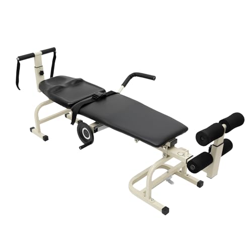 WBGANG Back Stretch Bench Lumbar Vertebra Cervical Traction Table and Chair Physiotherapy Massage Table for Back Pain Extension Table Cervical Traction Chair Physiotherapy Massage for Pain Relief