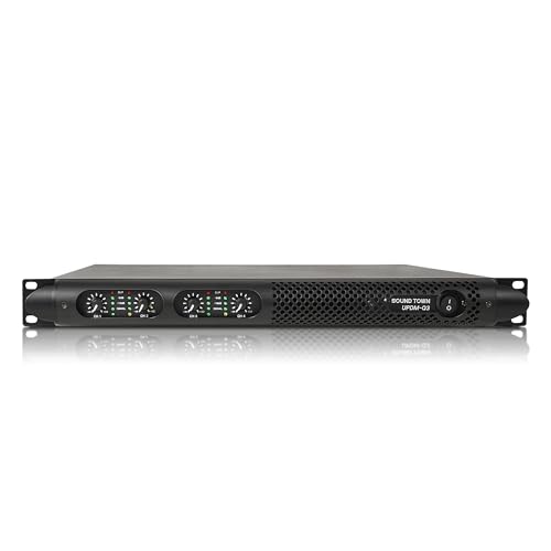 Sound Town Lightweight 1U 4-Channel PA/DJ Power Amplifier, 4 x 1150W at 4-Ohm for Installation, Conference (UPDM-Q3)