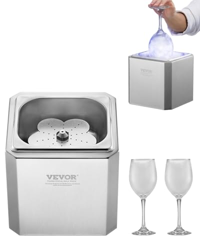 VEVOR Glass Froster Chiller, CO2 Beer Glass Froster, 8-10 Seconds/Cup with LED Light, Instant Glass Chiller for Wine, Cocktail, Champagne, Mixed Drinks, Juice, Ideal for Bar, Restaurant, Home Kitchen