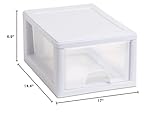 Sterilite 16 Quart Clear Plastic Stacking Storage Drawer Container Box (6 Pack) + 6 Quart Storage Drawer Container Box (6 Pack)