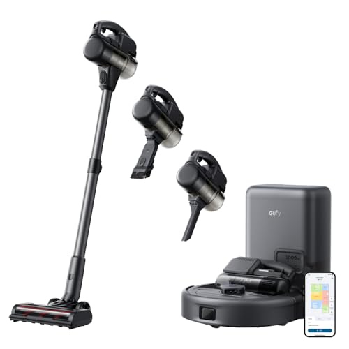 eufy Robot Vacuum 3-in-1 E20,with Versatile Stick and Handheld Vacuum Cleaner Combo,Self Emptying Up to 75 Days,Max 30,000Pa,Smart Obstacle Avoidance,Pro-Detangle,Ideal for Carpet,Crevices,Stairs