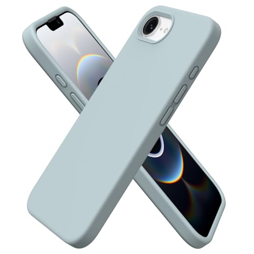ORNARTO Compatible with iPhone 16e Case 6.1"(2025), Liquid Silicone 3 Layers Full Covered Soft Gel Rubber Phone Case,Shockproof Protective Cover with Anti-Scratch Microfiber Lining-Mint Green