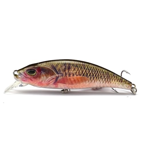 Electric Twitching Jerkbait USB Rechargeable LED Lighted Wobbler Luminous Vibrating Minnow Bait, Long Casting Flashing Bass Fishing Lures for Freshwater Saltwater, Night Fishing (Color 632)