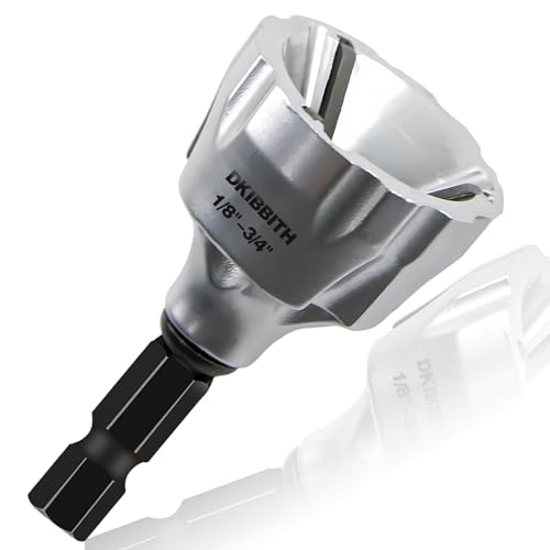 DKIBBITH Heavy-Duty Deburring Chamfer Tool with Sharp Tungsten Carbide Blades, Fast Hex Shank Deburr, External Burr Removal for Metal Rod Bolt Pipe 3D Printing PVC in 1/8" to 3/4" Diameter (3~19mm)